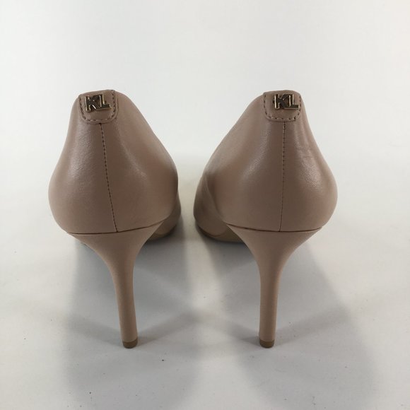 Karl Lagerfeld Royale Tan Leather Pumps Heels Size 8.5M - Picture 5 of 14